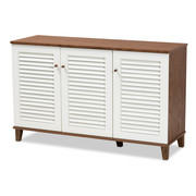 Baxton Studio Coolidge Walnut Wood 8-Shelf Shoe Storage Cabinet 163-10395